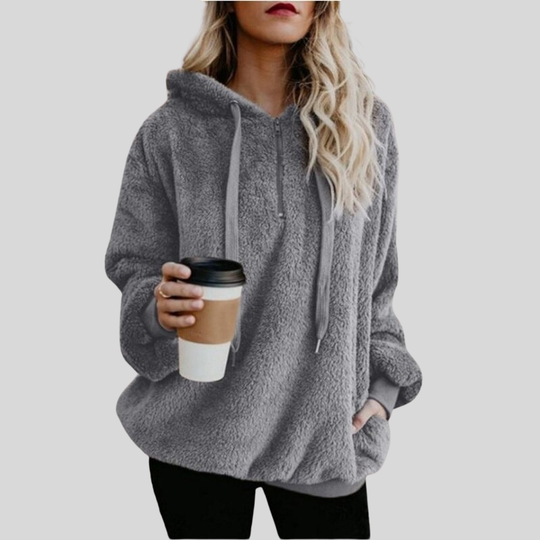 EB | Hoodie Weicher Fleece Übergrößenpassform Langärmliger Lässiger Komfort