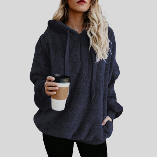 EB | Hoodie Weicher Fleece Übergrößenpassform Langärmliger Lässiger Komfort