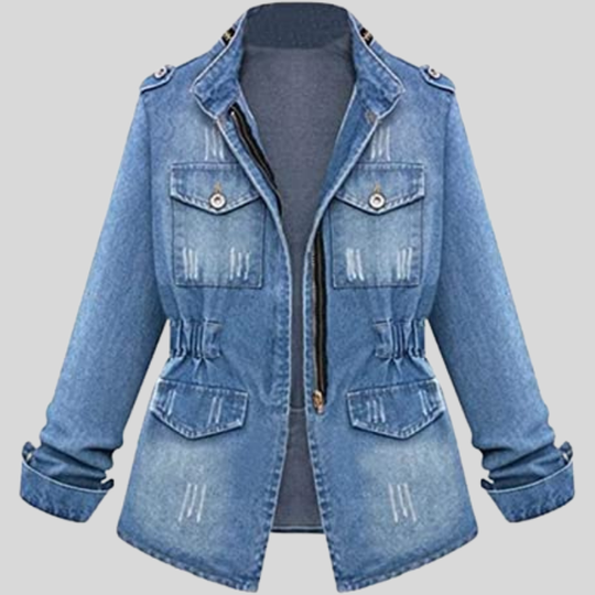 EB | Denimjacke - Lässige Passform - Hüftlänge - Brusttaschen - Knopfverschluss