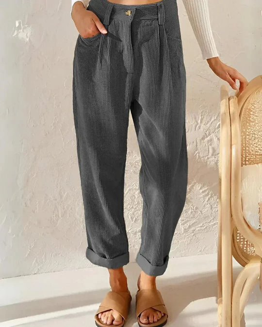 EB | Elegante Cordhosen für Damen mit Hohem Bund