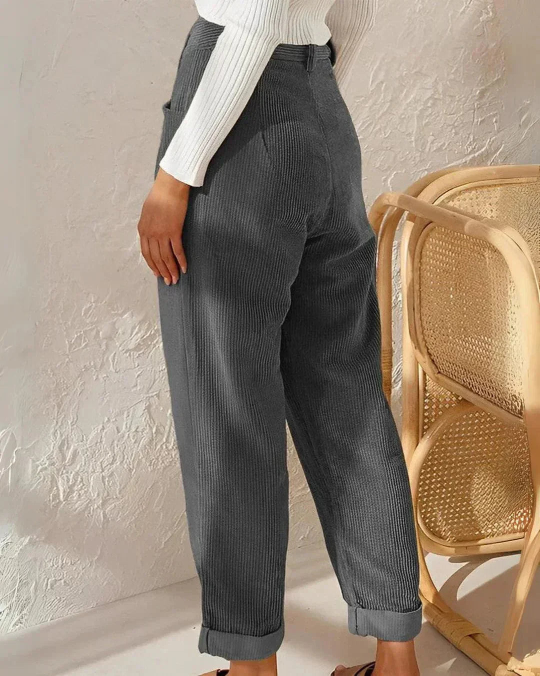 EB | Elegante Cordhosen für Damen mit Hohem Bund