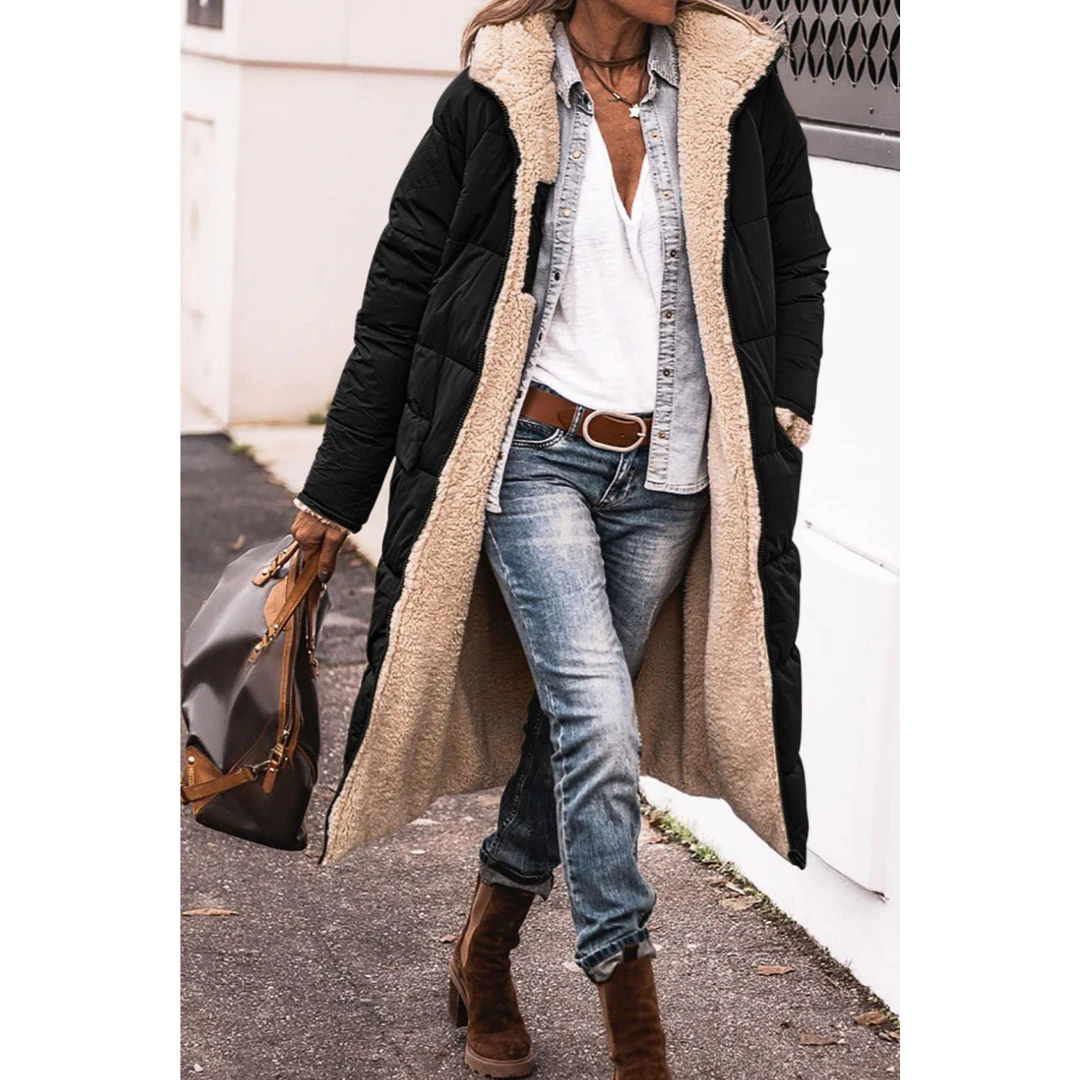 EB | Gloria Damen Winter Puffer Trenchcoat Lang