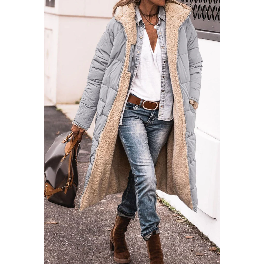 EB | Gloria Damen Winter Puffer Trenchcoat Lang