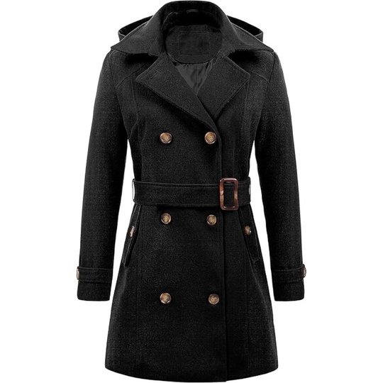 EB | Damen gepolsterter Winter-Trenchcoat mit Kapuze