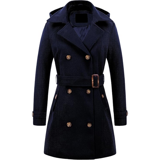 EB | Damen gepolsterter Winter-Trenchcoat mit Kapuze