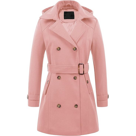 EB | Damen gepolsterter Winter-Trenchcoat mit Kapuze