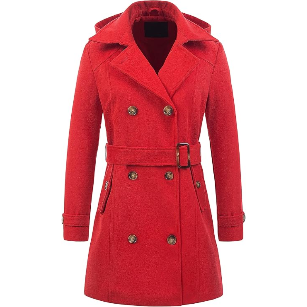 EB | Damen gepolsterter Winter-Trenchcoat mit Kapuze