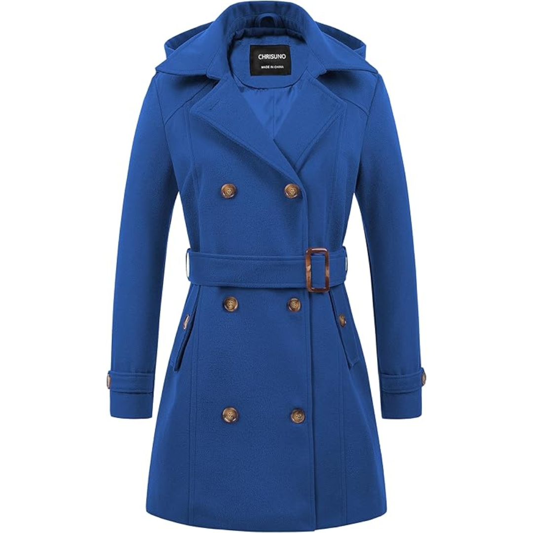 EB | Damen gepolsterter Winter-Trenchcoat mit Kapuze