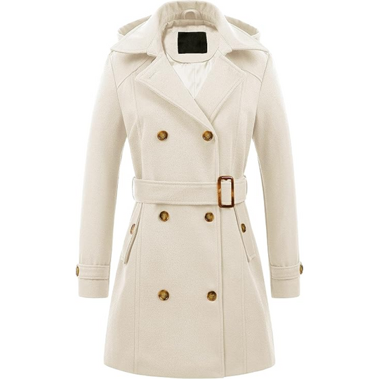 EB | Damen gepolsterter Winter-Trenchcoat mit Kapuze