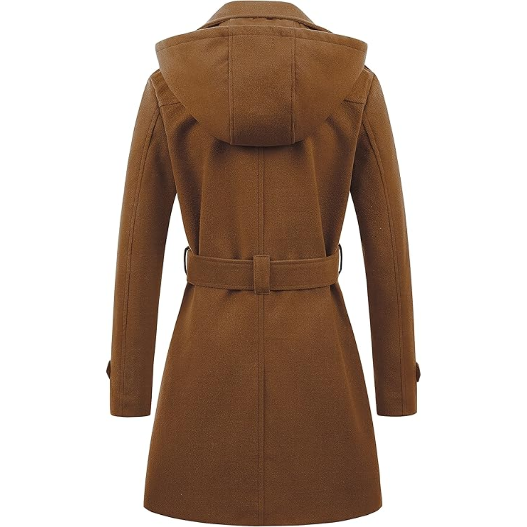 EB | Damen gepolsterter Winter-Trenchcoat mit Kapuze