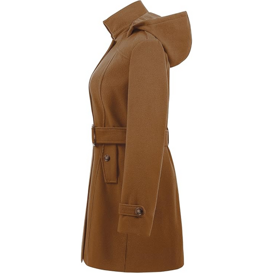 EB | Damen gepolsterter Winter-Trenchcoat mit Kapuze