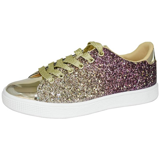 Funkelnde Schnür-Fashion-Damen-Sneaker - Xenia EB