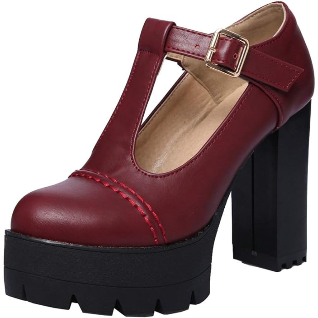 T-Strap Chunky Platform Heels – Jane EB