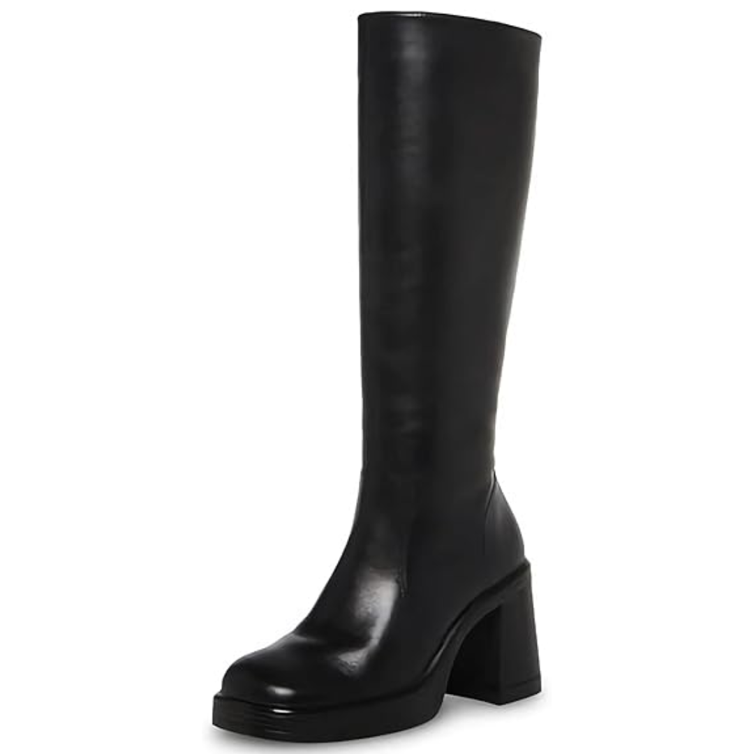 Leder-Plateau-Stiefel mit Blockabsatz - Ursula EB