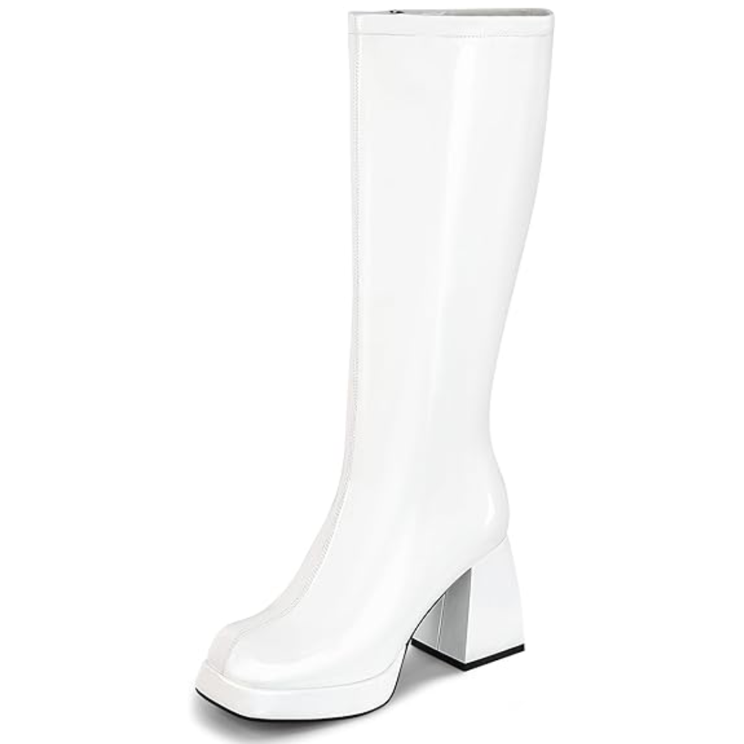 Leder-Plateau-Stiefel mit Blockabsatz - Ursula EB