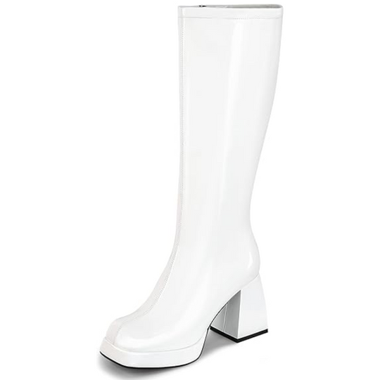 Leder-Plateau-Stiefel mit Blockabsatz - Ursula EB