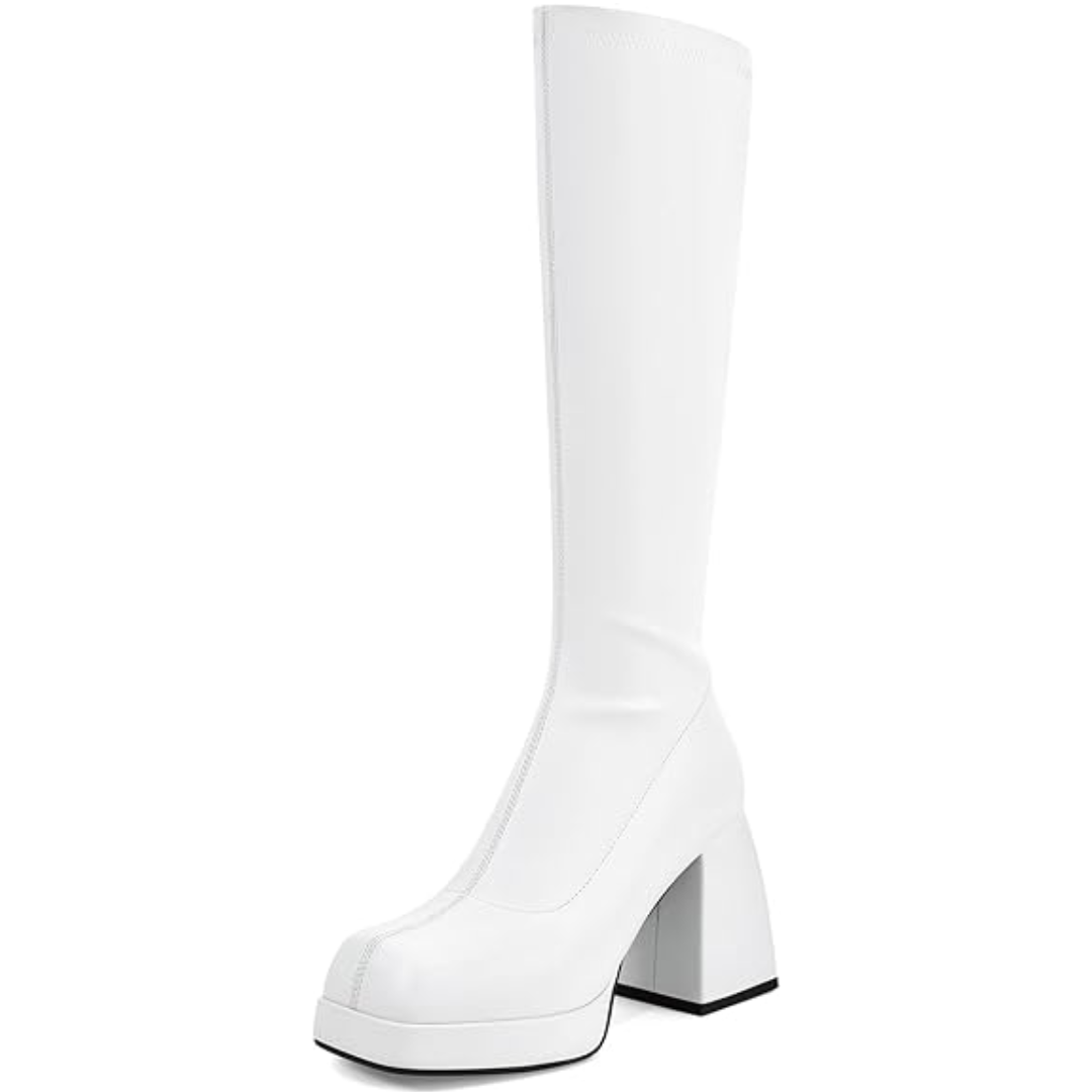 Leder-Plateau-Stiefel mit Blockabsatz - Ursula EB