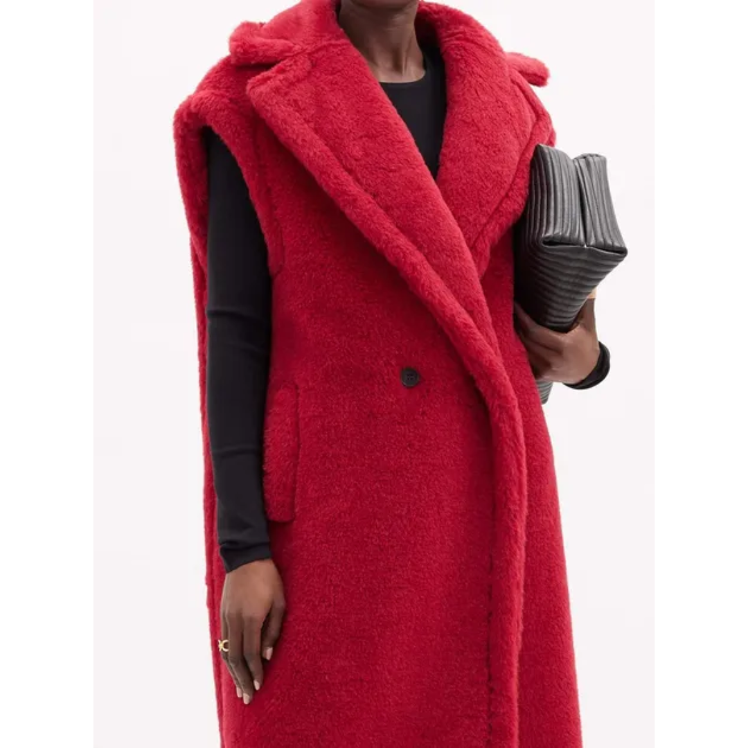EB | Damen Winter Teddy Mantel Ärmellos