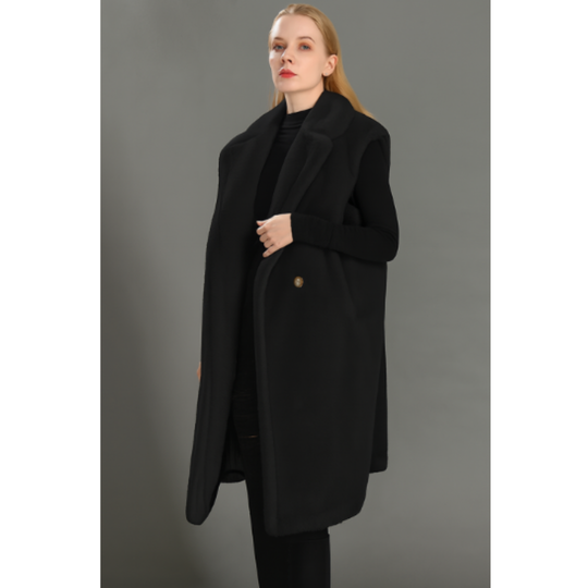 EB | Damen Winter Teddy Mantel Ärmellos