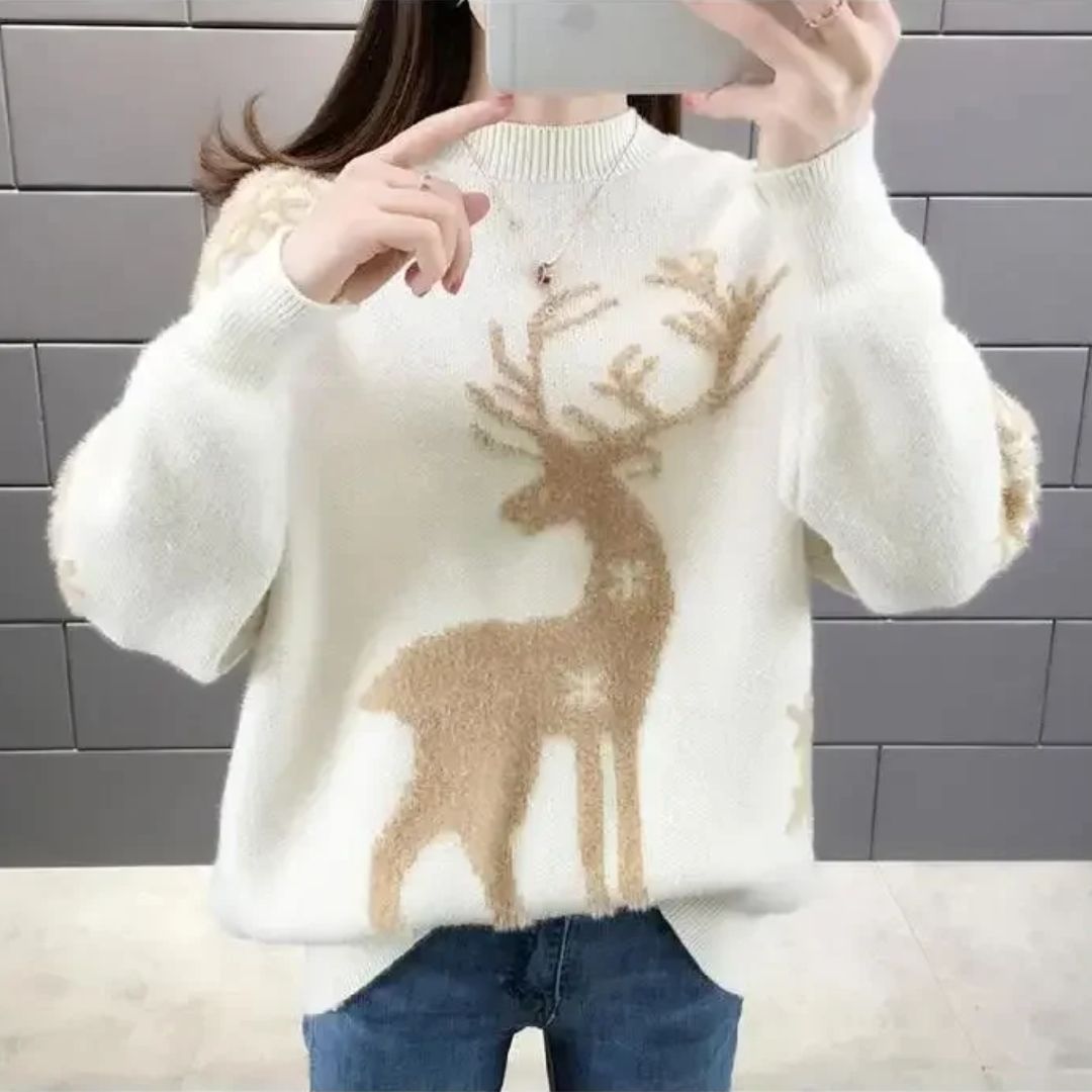 EB | Sweater - Bequemer Weihnachts-Pullover mit Rentier