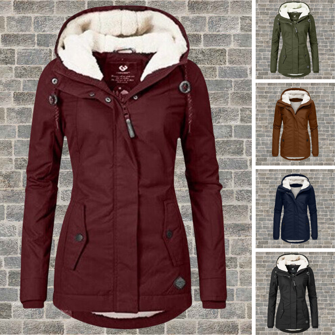 EB | Winterjacke Sherpa-Hoodie - Modischer Parka für Kalte Tage, Figurbetonter Schnitt, Perfekter Alltagsbegleiter
