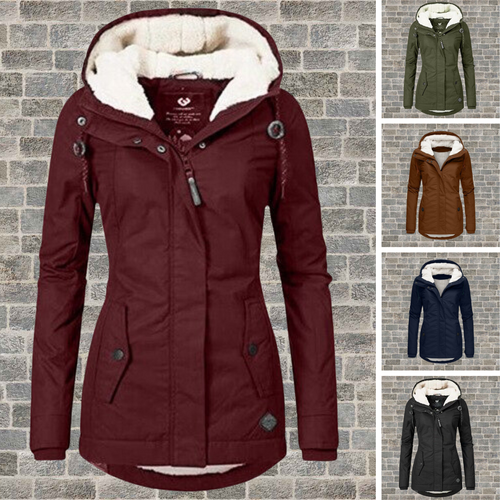 EB | Faltbare Baumwoll-Winterjacke mit Kapuze
