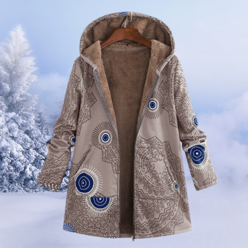 EB | Winterjacke Damen mit Blumenmuster Warm
