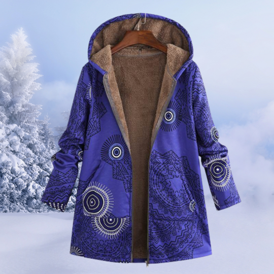 EB | Winterjacke Damen mit Blumenmuster Warm