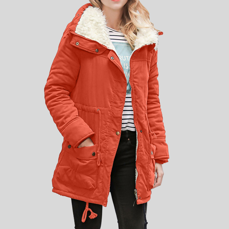 EB | Parka-Jacke - Gefüttert mit Fellbesatz - Verstellbare Taille - Winddicht und Warm