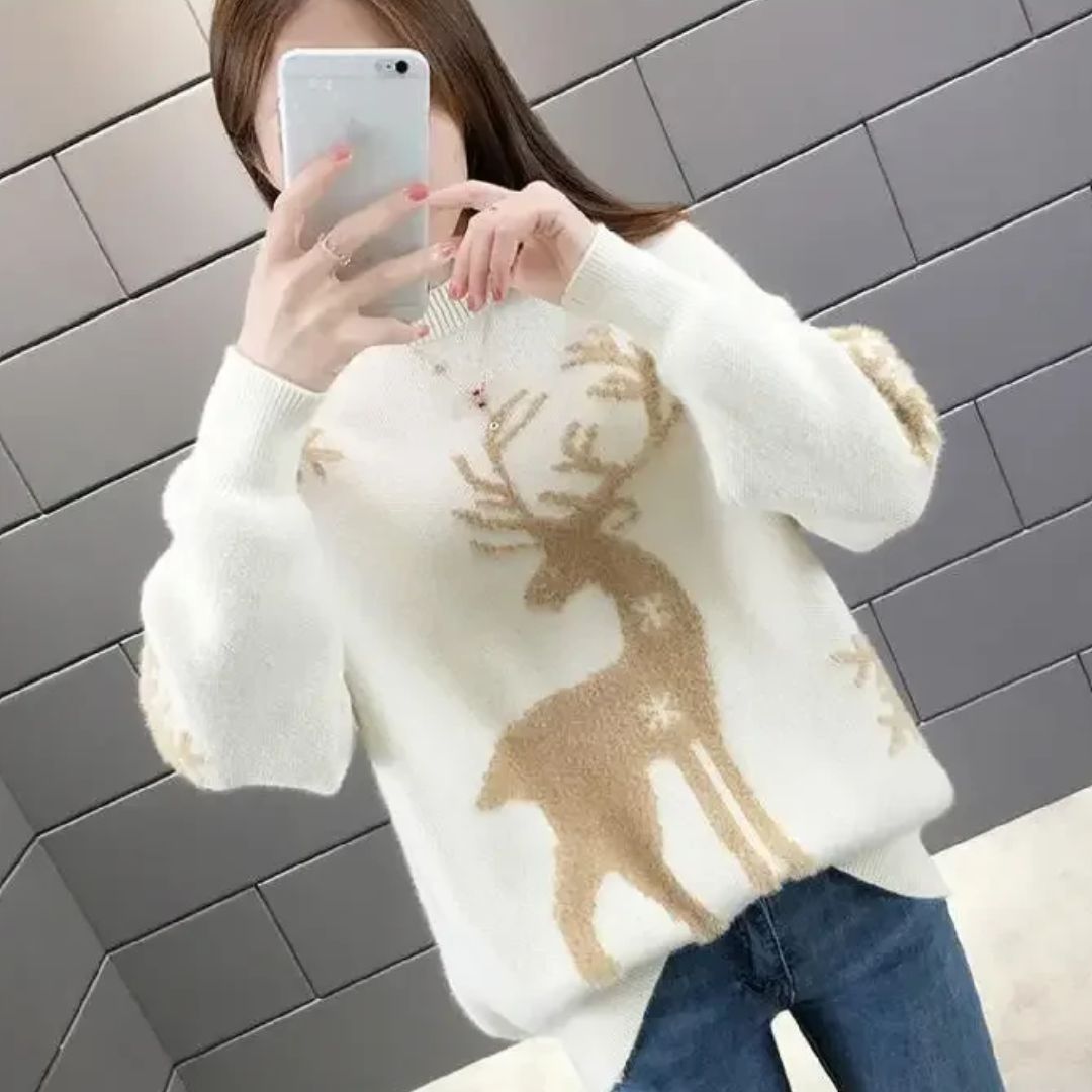 EB | Sweater - Bequemer Weihnachts-Pullover mit Rentier