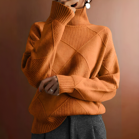 EB | Lässiger Warmer Strickturtleneck Pullover