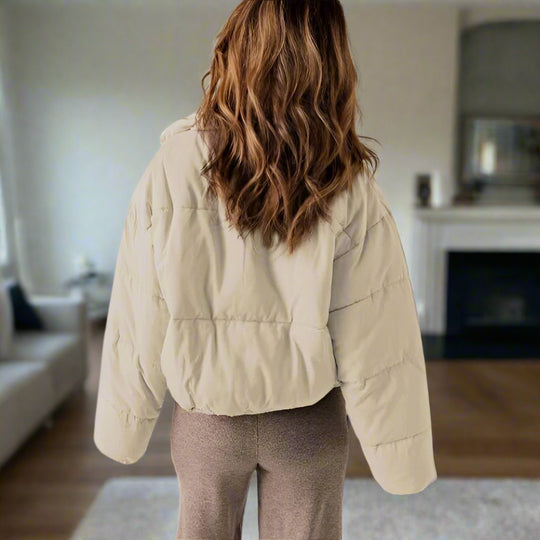 EB | Pufferjacke - Kurze Länge - Hoher Kragen - Reißverschluss - Verstellbare Passform