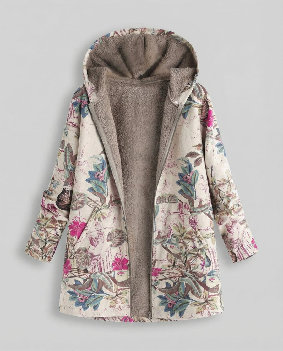 Winterjacke Damen Blumenmuster | EB