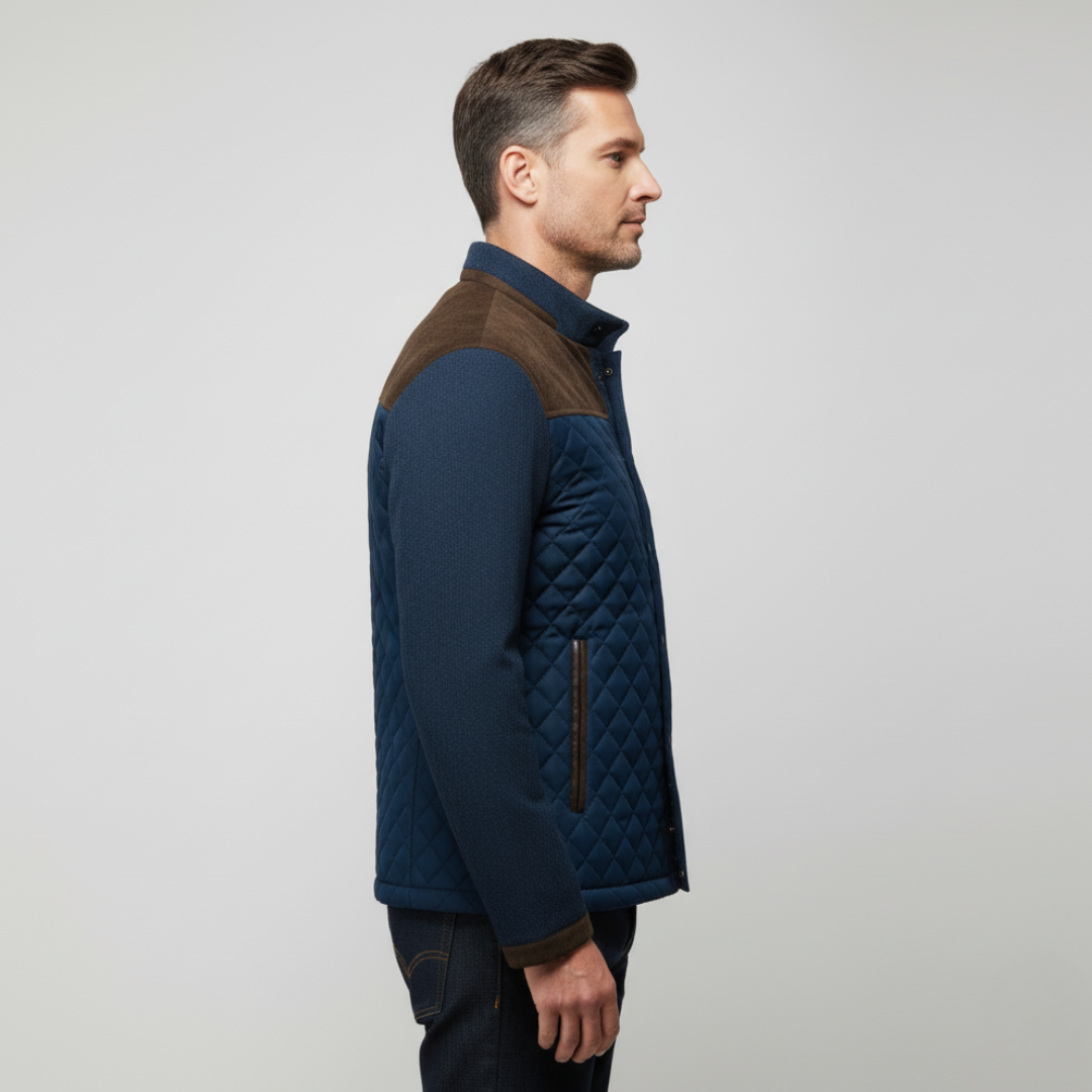 EB | Jacke Steppdesign Normale Passform Wildlederelemente Hoher Kragen