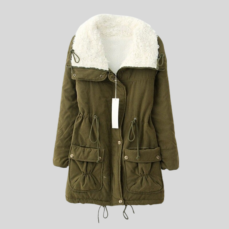 EB | Parka-Jacke - Gefüttert mit Fellbesatz - Verstellbare Taille - Winddicht und Warm