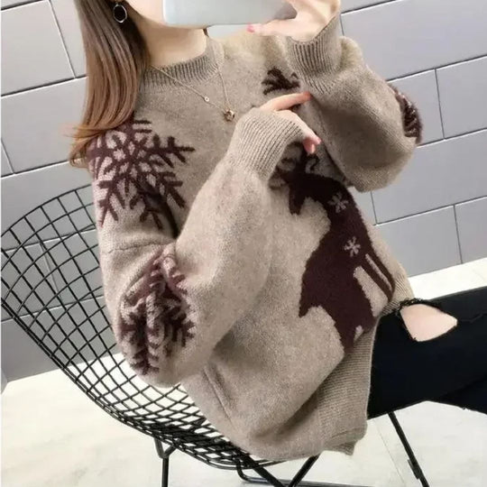 EB | Sweater - Bequemer Weihnachts-Pullover mit Rentier