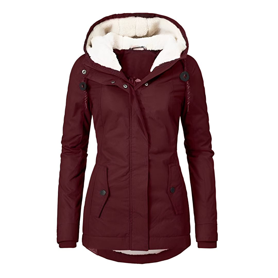 EB | Warmer Plissierte Jacke mit Kapuze für Frauen