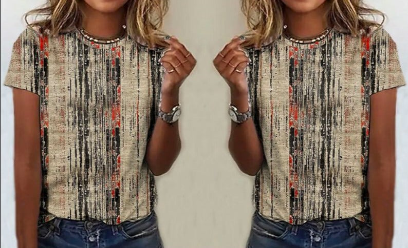 EB | Casual Vintage Bedrucktes T-Shirt