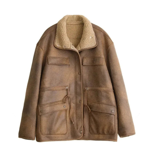 EB | Suede Sherpa Mantel