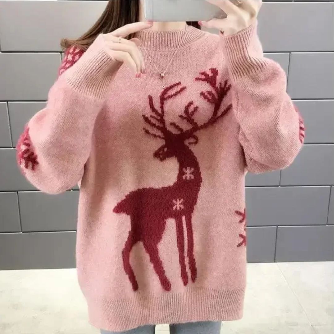 EB | Sweater - Bequemer Weihnachts-Pullover mit Rentier