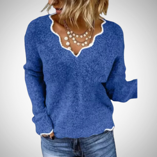 EB | Stylischer Strickpullover mit V-Ausschnitt