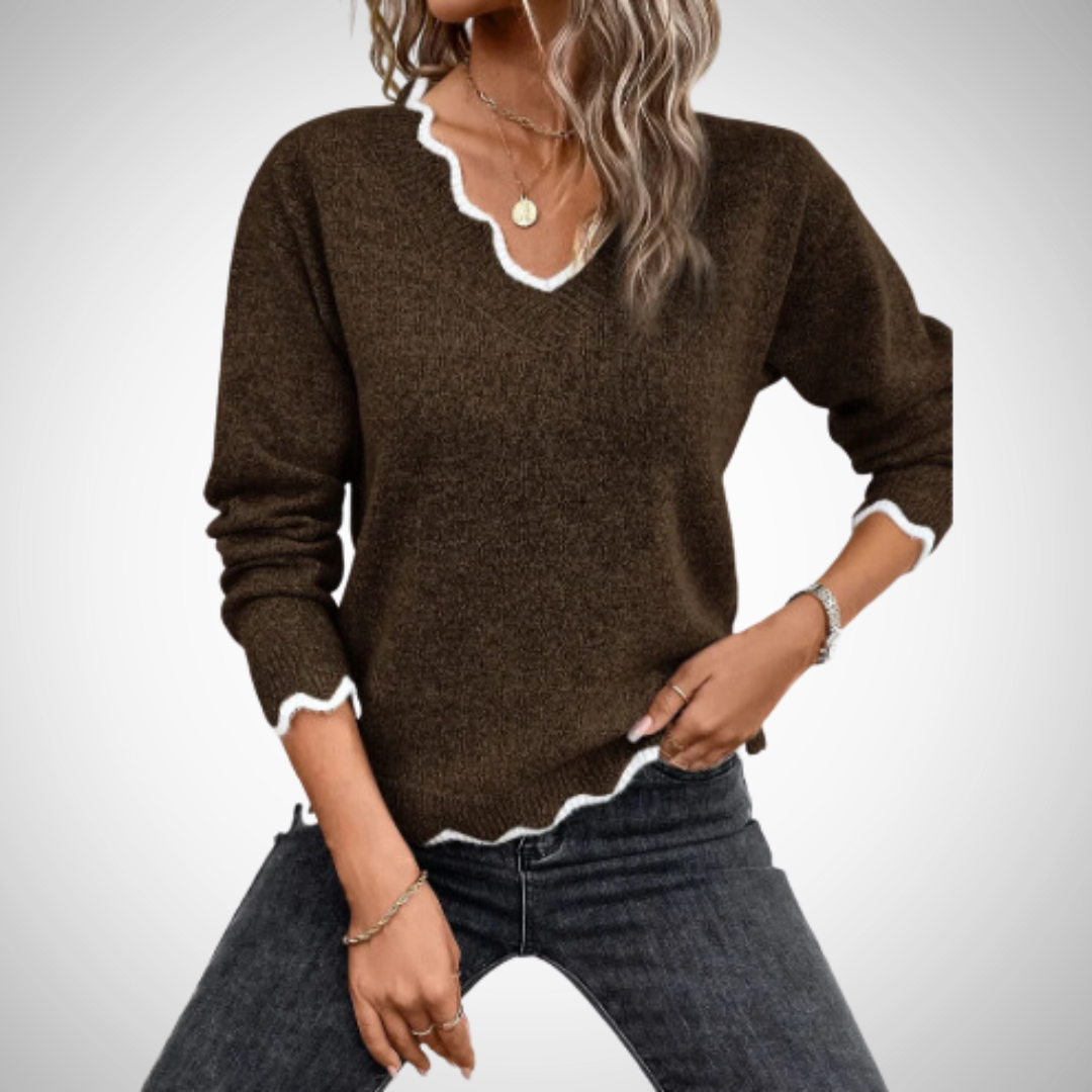 EB | Stylischer Strickpullover mit V-Ausschnitt