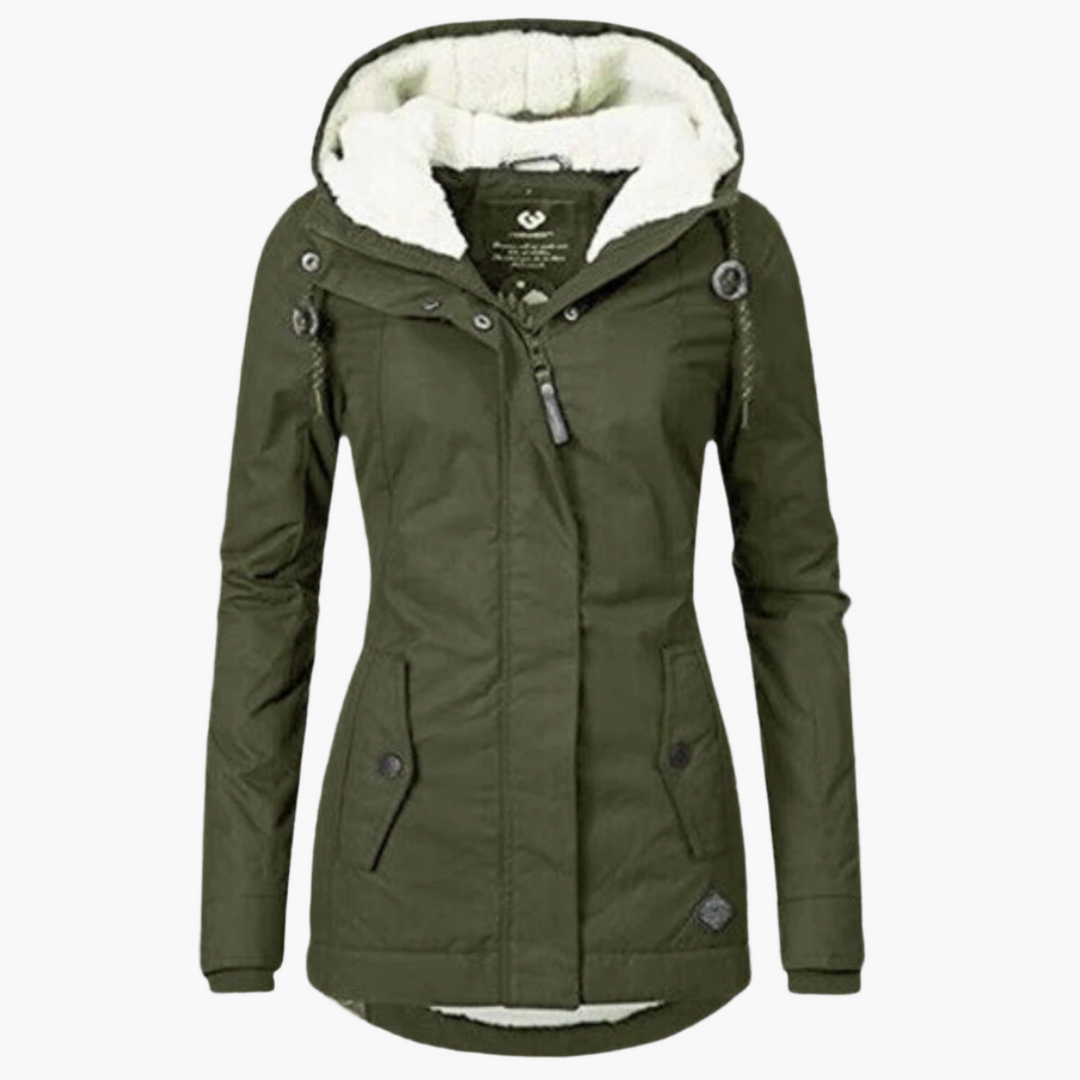 EB | Winterjacke Sherpa-Hoodie - Modischer Parka für Kalte Tage, Figurbetonter Schnitt, Perfekter Alltagsbegleiter
