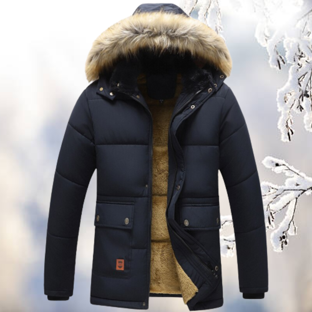 EB | Parka Windbreaker mit Kapuze aus Kunstfell