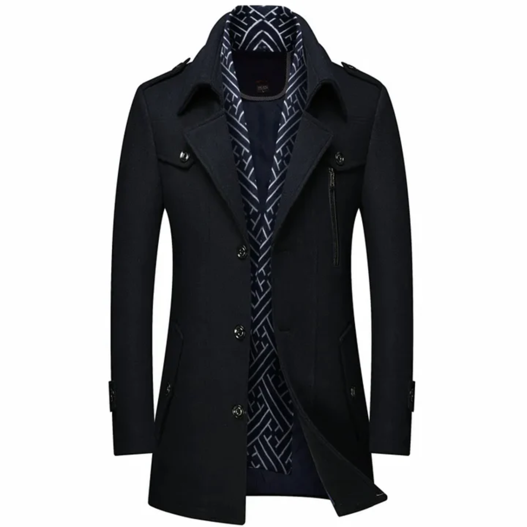 EB | Langer Mantel Herren Schwarz