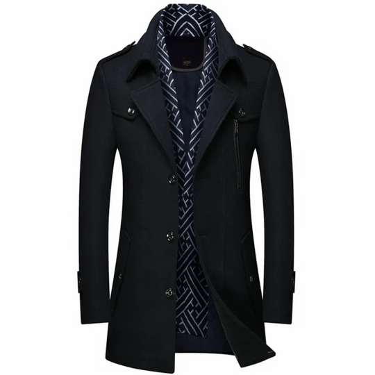 EB | Langer Mantel Herren Schwarz