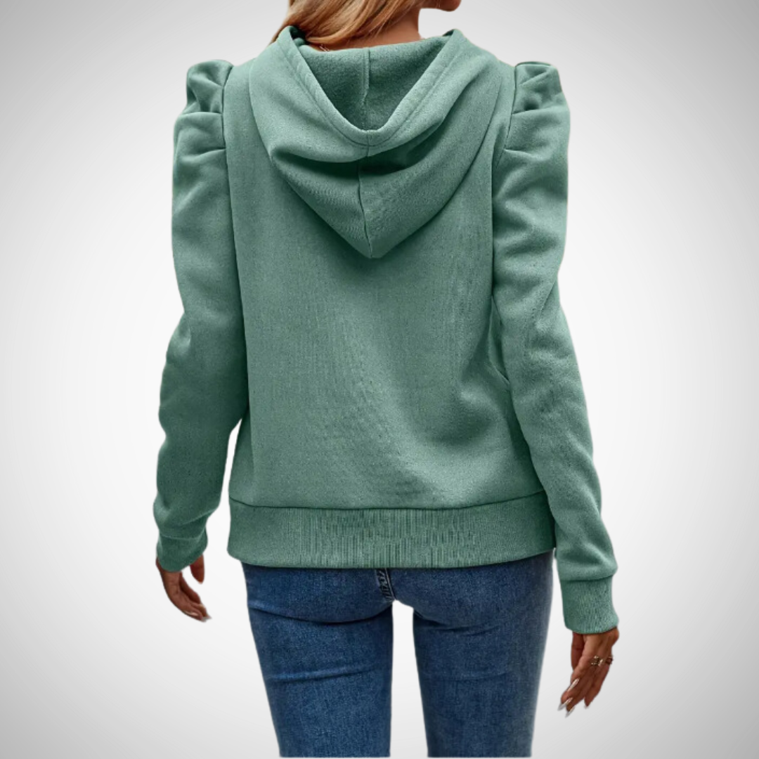 EB | Puff Ärmel Baumwoll Kapuzenpullover