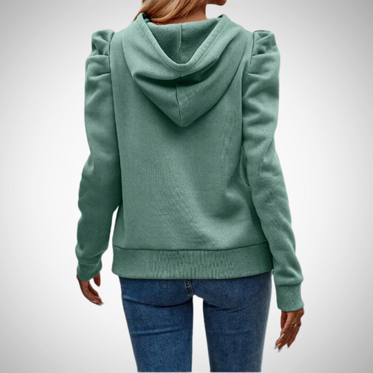 EB | Puff Ärmel Baumwoll Kapuzenpullover