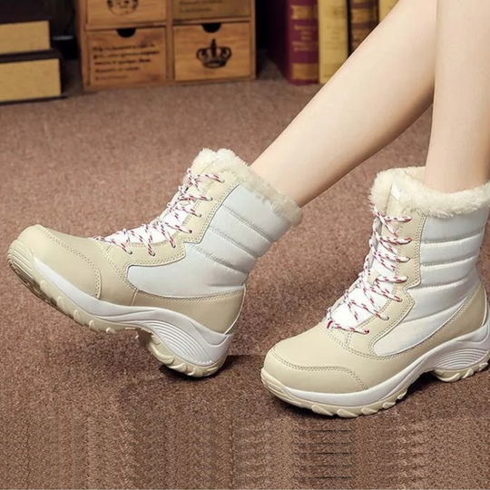 EB | Wasserdichte Kunstfell Schnürwinterstiefel