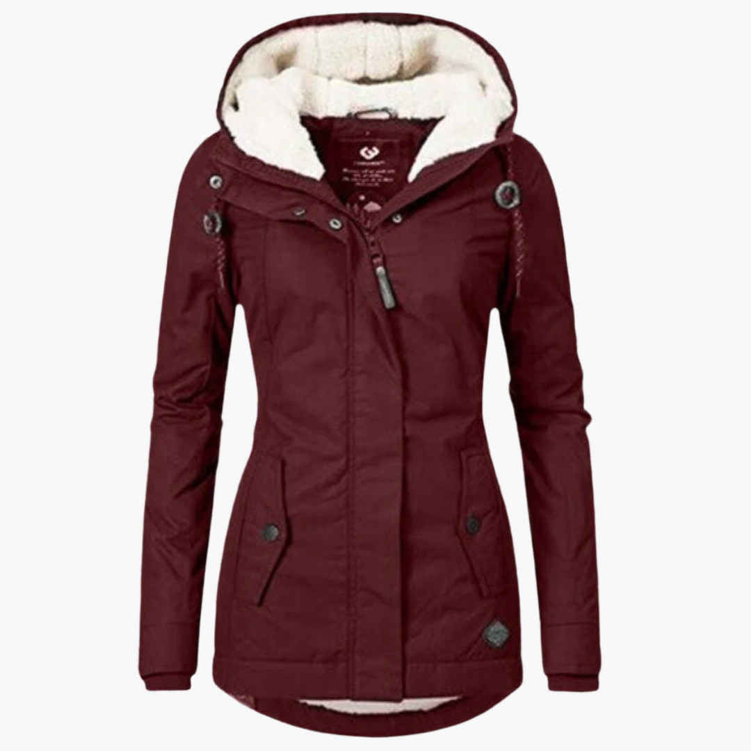 EB | Winterjacke Sherpa-Hoodie - Modischer Parka für Kalte Tage, Figurbetonter Schnitt, Perfekter Alltagsbegleiter